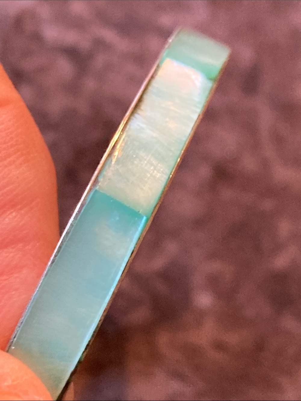 5 Bangle Set Beautiful Inlay Various Colors - Picture 5 of 6